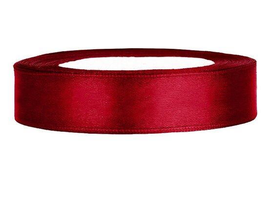 6 meter Satijn lint 1 cm bordeaux rood