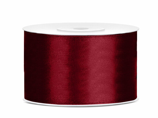 Satijn lint 38 mm breed bordeaux rood 2 meter