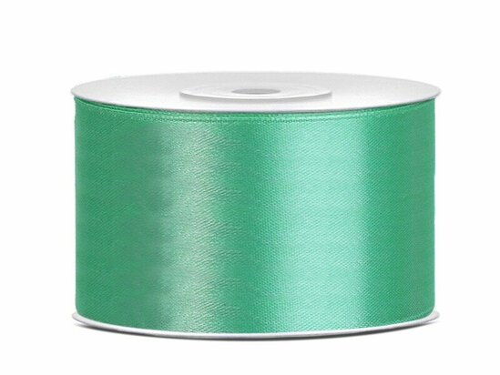 Satijn lint 38 mm breed donker mint 2 meter