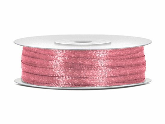 7 meter Satijn lint 3 mm oud roze