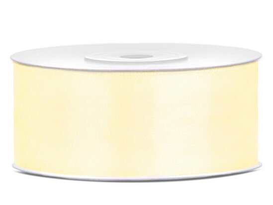 6 meter Satijn lint 25 mm donker ivoor