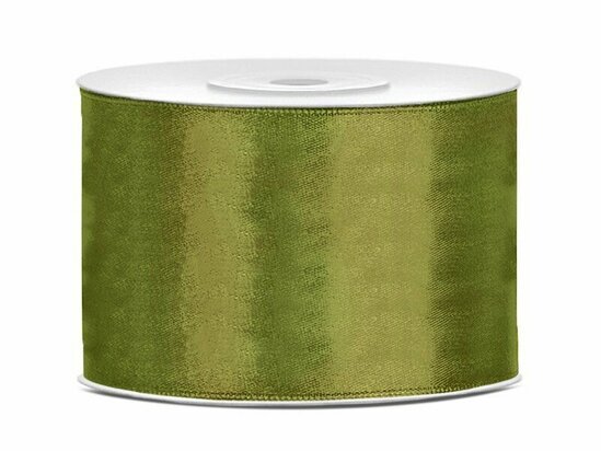 Satijn lint 50 mm olijfgroen 2 meter 