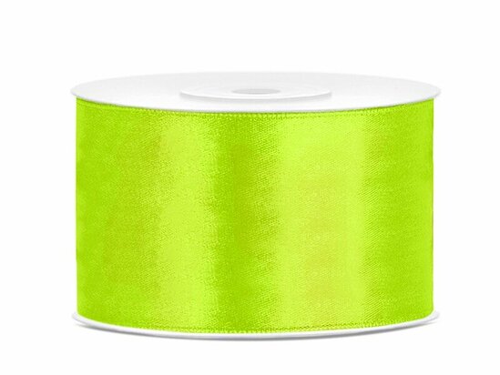 Satijn lint 38 mm breed neon groen 2 meter