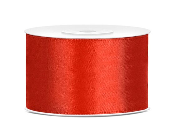 Dubbelzijdig satijn lint 38 mm rood 6 meter