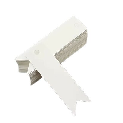 Label vaantje wit 2 x 7 cm 10 stuks