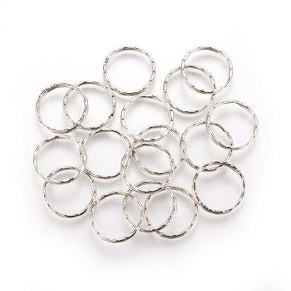 Sleutelhanger ringen 25 mm geribbeld 10 stuks