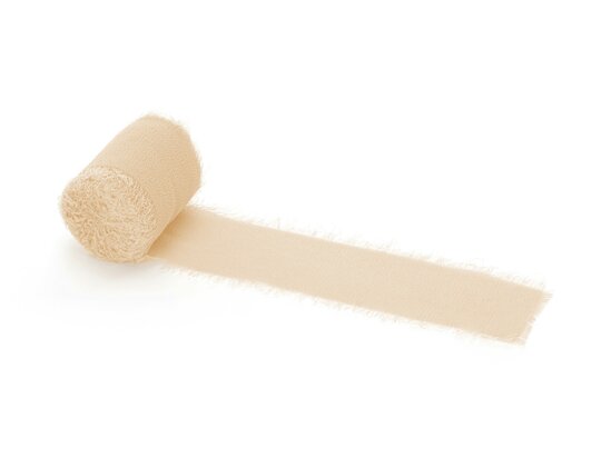 Chiffon lint 4 cm breed beige 5 meter