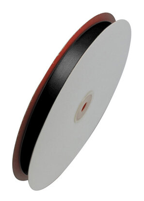 Satijn lint 15 mm breed Zwart