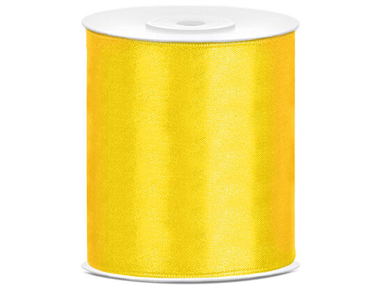 Satijn lint 100 mm geel