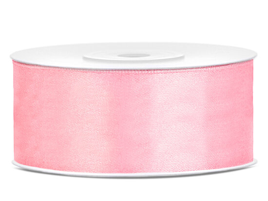 Dubbelzijdig satijn lint 25 mm Roze