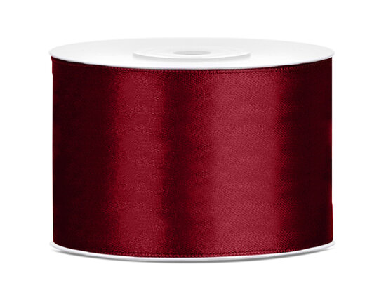 Satijn lint 50 mm bordeaux rood