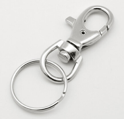 Sleutelhanger ringen 25 mm met clip 10 stuks