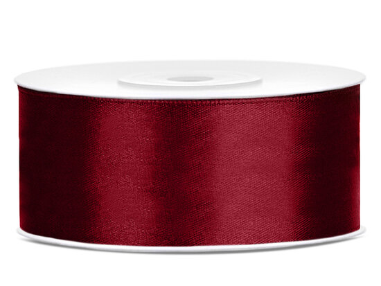 Satijn lint 2.5 cm breed bordeaux rood