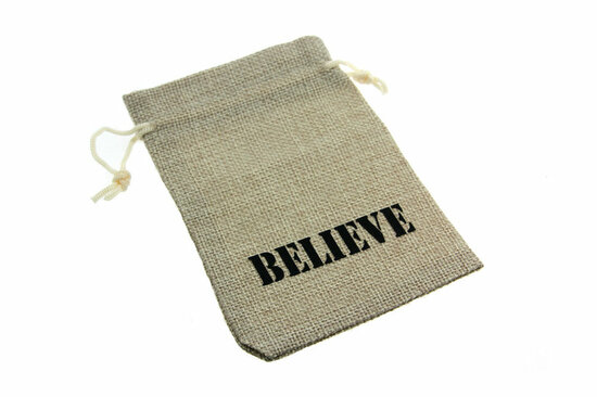 Jute zakjes believe 9.5 x 13.5 cm