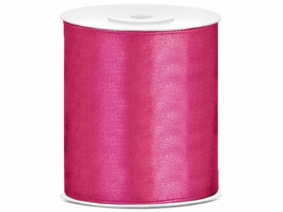 Satijn lint 100 mm Fuchsia per meter