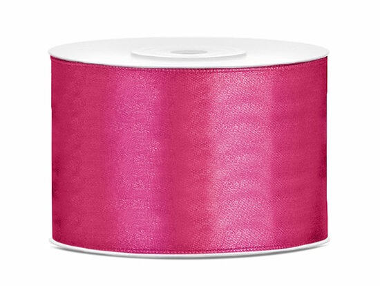 Satijn lint 50 mm fuchsia