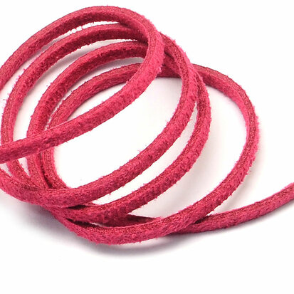 Suede koord 3 mm fuchsia