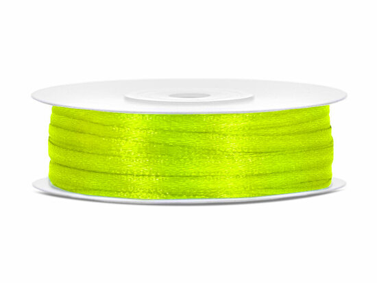 50 meter satijn lint 3 mm neon groen