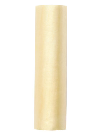 Organza op rol 16 cm breed donker ivoor 1