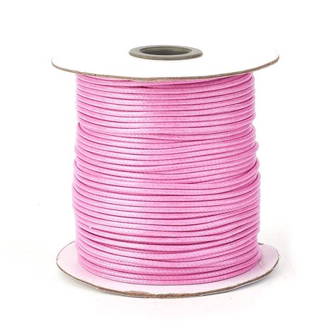 Polyester waxkoord 1 mm roze