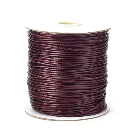 Polyester waxkoord 1 mm rood bruin