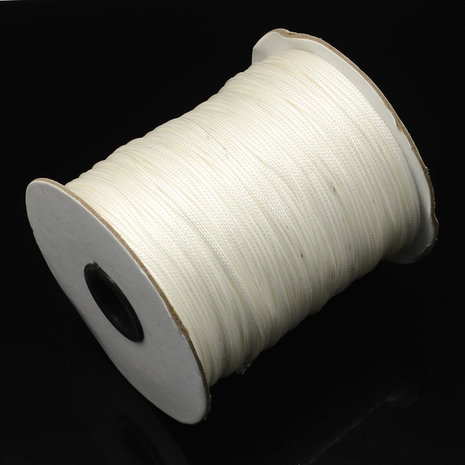 Polyester waxkoord 1 mm wit