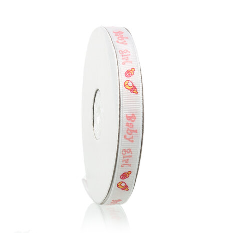 Grosgrain lint Baby girl met speentje en flesje 12 mm