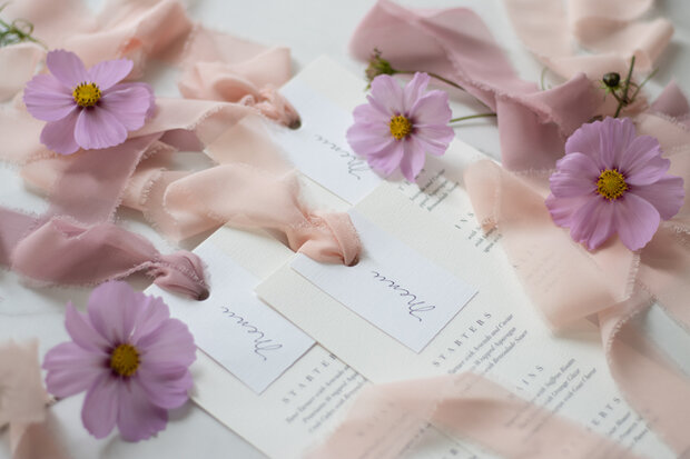 Chiffon lint 4 cm breed roze