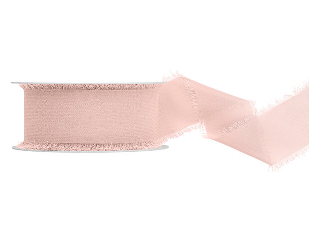 Chiffon lint 4 cm breed roze