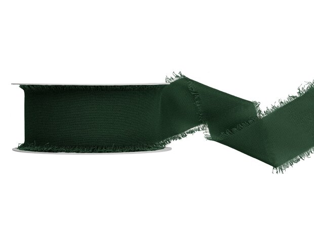 Chiffon lint 4 cm breed donker groen