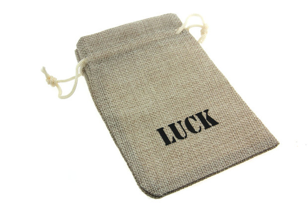 Jute zakjes luck 9.5 x 13.5 cm