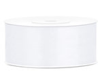 Dubbelzijdig satijn lint 25 mm wit