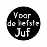 Ronde stickers voor de liefste juf 10 stuks Ronde stickers voor de liefste juf 10 stuks