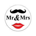 Ronde stickers Mr & Mrs 10 stuks Ronde stickers Mr & Mrs 10 stuks
