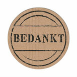 Ronde kraft stickers BEDANKT 10 stuks Ronde kraft stickers BEDANKT 10 stuks