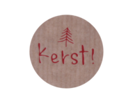 Ronde kraft stickers kerst met kerstboompje rood 10 stuks Ronde kraft stickers kerst met kerstboompje rood 10 stuks
