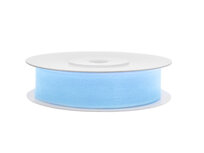 Organza lint 1 cm breed licht blauw 45 meter rol Organza lint 1 cm breed licht blauw 45 meter rol
