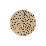 Ronde stickers kraft met zwarte driehoekjes 10 stuks Ronde stickers kraft met zwarte driehoekjes 10 stuks