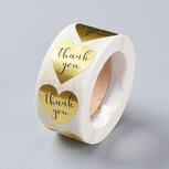 Hartjes stickers goud metalic thank you 10 stuks Hartjes stickers goud metalic thank you 10 stuks