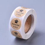 Stickers kraft thank you en pootafdruk 10 stuks Stickers kraft thank you en pootafdruk 10 stuks