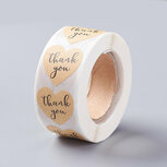 Hartjes stickers kraft thank you 10 stuks Hartjes stickers kraft thank you 10 stuks