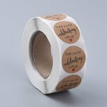 Sticker rond kraft thank you for celebrating with us 10 stuks Sticker rond kraft thank you for celebrating with us 10 stuks