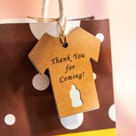 Kraft label thank you for coming shirt blauwe papfles, dubbel label en hennep touwtje 10 stuks Kraft label thank you for coming shirt blauwe papfles, dubbel label en hennep touwtje 10 stuks