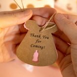 Kraft label thank you for coming jurk roze papfles, dubbel label en hennep touwtje 10 stuks Kraft label thank you for coming jurk roze papfles, dubbel label en hennep touwtje 10 stuks