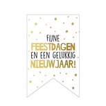 Stickers vaantje fijne feestdagen en een gelukkig nieuwjaar 10 stuks met luxe goudfolie druk Stickers vaantje fijne feestdagen en een gelukkig nieuwjaar 10 stuks met luxe goudfolie druk