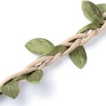 Wax koord met groene blaadjes 2.5 m Wax koord met groene blaadjes 2.5 m