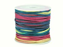 Waxkoord 1 mm kleurverloop NR 5 geel, groen, blauw , paars, fuchsia, oranje Waxkoord 1 mm kleurverloop NR 5 geel, groen, blauw , paars, fuchsia, oranje