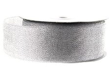 Lint zilver metallic 4 cm Lint zilver metallic 4 cm