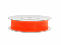 Organza lint 1 cm breed oranje 45 meter rol Organza lint 1 cm breed oranje 45 meter rol