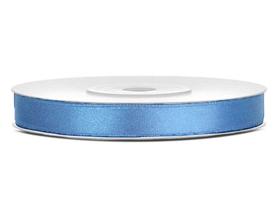 Satijn lint 6 mm breed vintage blauw
